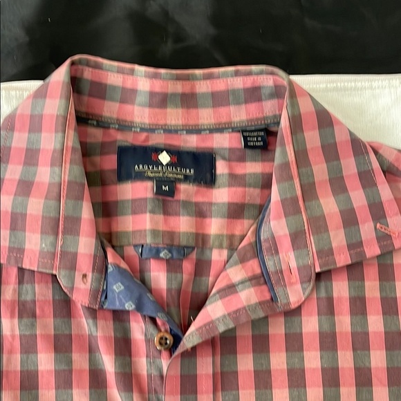 Russell Simmons Pink and Blue Casual Button Down Shirt - Picture 4 of 9